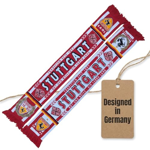 Stuttgart Schal Fussbalschal - ROT UND WEISS EIN LEBEN LANG - (Strickschal, High Definition)