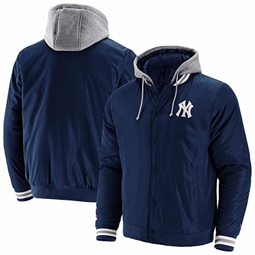 Fanatics New York Yankees MLB Sateen College-jacka med huva, marinblå, XL