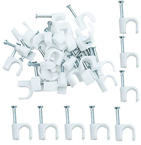 8mm Round Cable Clips 100pcs Assortment Cable Holder Management Wire Tidy Clips