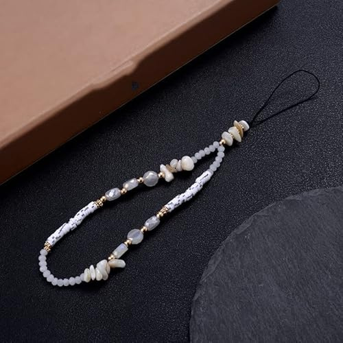 PTNKUIIY Handykette Bunt Handyanhänger, Kristall Telefon Charme Strap Perlen Handy Lanyard Handgelenk Bunte Perlenkette Anti-verlorene Handykette Auto Schlüsselbund Anhänger Handtasche Charme Damen