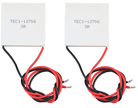 Diymore 2 pièces TEC1-12706 Module Peltier Thermoélectrique Module de Refroidissement Peltier 12V 6A 60W avec Dissipateur Thermique