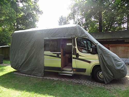 CAPA® Schutzhaube Kastenwagen 620–670 cm | Abdeckplane Kastenwagen Outdoor Garage | grau | atmungsaktiv, wasserabweisend & UV-beständig | CAPAtex®