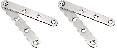 QUARKZMAN 100 x 16 x 12mm Türscharnier x 2 Set 360° Drehgelenk Scharnier für Trennwand Tür und Schrank [Silber Ton]
