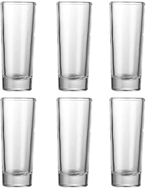 Bicchieri/Tumbler Bicchieri Bicchieri da bere squisiti da 6 pezzi in vetro girato, occhiali da colpo di whisky, mini tazze di vetro for liquore, doppio lato cordiale occhiali Bicchieri da Acqua
