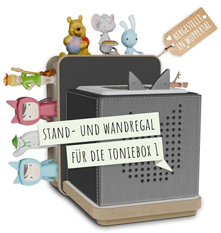 Holzura Tonie Regal für die Toniebox Ladestation und Toniefiguren, Halterung zur Tonie Aufbewahrung