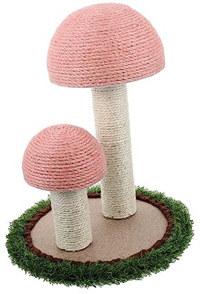 FOMIYES Natürliche Sisal-kratzsäule Katzenkratzbaum Pilzdesign Kratzspielzeug Katzenkletterrahmen Für Kätzchen Krallenpflege Indoor Katzenspielzeug Langlebig Rosa