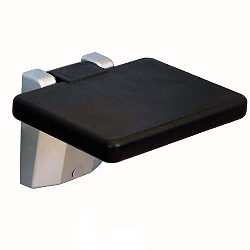 Klappbarer Duschsitz, ergonomischer Duschhocker, schwarzer Sitz mit Rutschfester Aluminiumbasis, lässt Sich bei Nichtgebrauch zusammenklappen, platzsparend