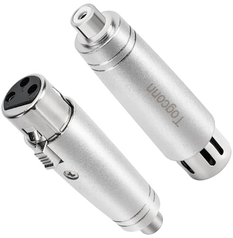 Togconn RCA to XLR Adapter 2 Pack, RCA Female to XLR Female Adapter,RCA Female to XLR Connector