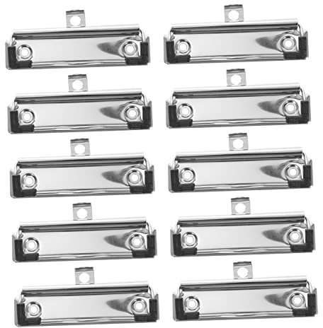 HOODANCOS Pinces à Presse-papiers Métalliques 10 Cm Poignée à Ressort et Revêtement Nickelé, Lot de 15 Pièces, pour Bureau, École et Organisation de Documents