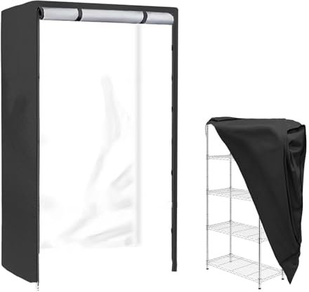 Custodia Protettiva Per Ripiani, Copertura Impermeabile Per Ripiani | Copertura Per Scaffale Di Stoccaggio In Tessuto Oxford Per Polvere, Espositore Per Interni Ed Esterni Protezione 90x45x180 Cm