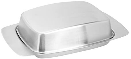 Ciieeo Butter Dish with Lid Stainless Steel Butter Holder Elegant Cheese Tray for Household Restaurant Use