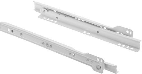 B2C 2 Pairs Metal Roller Bottom Fix Kitchen Cabinet Drawer Runners Slides White 250mm 600mm White Pair Set Smoth Glide Easy instalation (450mm)