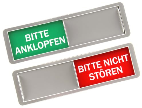 Bitte Nicht Stören Schild, Bitte Klopfen Schild Mit Schieber Türschild Nicht Stören Klebeschild 17,7 x 5,2 x 0,5 cm aus Acryl Kunststoff Schiebeschild mit Magnetauflage für Büro und Toilette