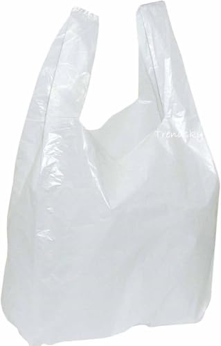 2000 Hemdchentragetaschen 25+12x45cm Stabil weiß Plastiktüten Einkaufstüte | Hemdchenbeutel, Shopper Bags, Tragetasche