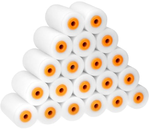 QWORK® 10x Lackierwalzen 5,5 cm - Schaumstoff Farbroller, lösemittelbeständig und vielseitig, für präzise Lackierungen