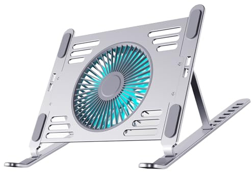 Enfriadores ergonómicos para laptop, soporte de refrigeración con superficies de aluminio, funcionamiento silencioso, soporte multiángulo, refrigeración para laptop