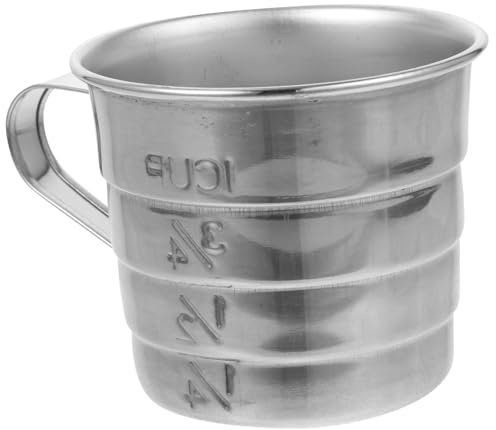 DIYEAH Jarra Medidora de Acero Inoxidable con Asa Resistente y Reutilizable para Cocina Utensilio Práctico para Medir Ingredientes Repostería y Bebidas