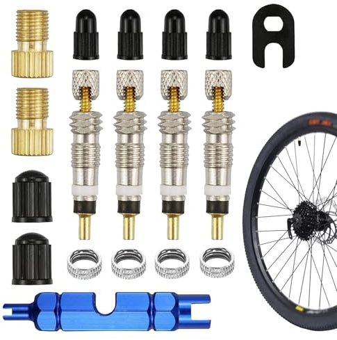 18 Pezzi Valvola Francese, Chiave Valvola,Valvola Della Bicicletta Per Uso Valvola Della Bicicletta Vite Valvola Francese Chiave Valvola Valvola Tappi Per Biciclette E Mountain Bike