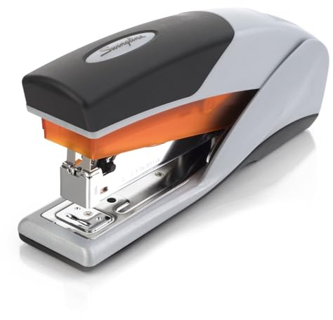 Swingline Stapler, 25 Sheet Capacity, Optima 25, Jam Free, Reduced Effort, Soft Grip, Orange and Gray (66402)