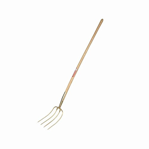 Dunggabel 4 Zinken, 135cm-Stiel Esche, 313x23cm, gold-lackiert