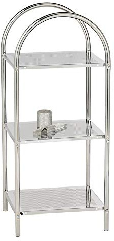 WENKO Badregal mit 3 Etagen - Haushaltsregal, Stahl, 37 x 87 x 34 cm, Chrom