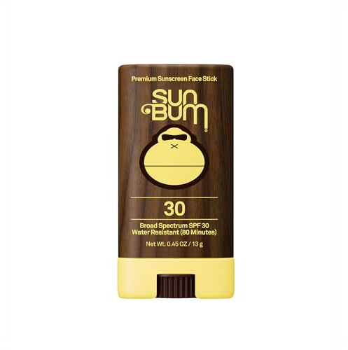 Sun Bum Original SPF 30 Face Stick Sunscreen - Water-Resistant Broad Spectrum Facial Sunscreen with Vitamin E - Hawaii 104 Act Compliant (Without Octinoxate & Oxybenzone) - Travel Friendly - 0.45 oz