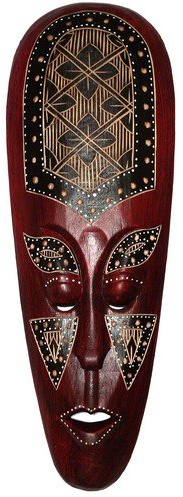 Wogeka Super schöne 50 cm Maori Holz Wand Maske Deko Handarbeit Schnitzerei Afrika Maske27