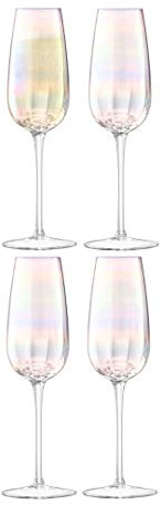 LSA Pearl Champagneflöjt 250 ml pärlemor | Set med 4 | munblåst & handmålade | PE04