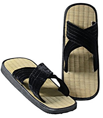 Kwon Zoris Chaussons asiatiques en paille de riz, 60010, Noir