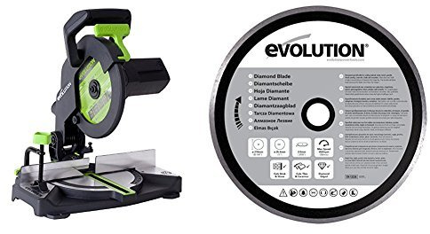 Evolution Power Tools - Project F210-CMS Multi-Purpose Compound Mitre Saw, 210 mm (230 V) with Diamond Blade