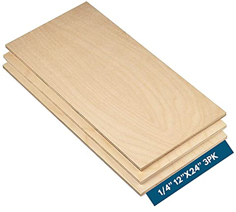 Anderson Plywood Baltic Birch 6MM 1/4 x 12 x 24 – B/BB Grade (3-Pack) for Arts & Crafts, DIY, School Projects, Drawing, Painting, Wood Burning, Engraving & Laser Cutting