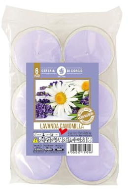 Lot de 6 bougies parfumées à la lavande en verre - Sans allergènes