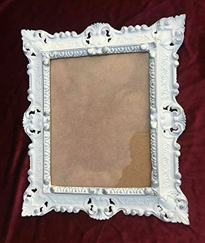 artissimo Cornice portafoto barocca bianca argento 45 x 38 cm, 30 x 24 cm, rettangolare, antica, senza vetro, 3047