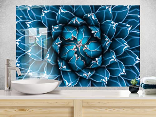 Myphotostation Spritzschutz aus gehärtetem Glas, Motiv: Kaktus, 69,9 x 30,5 cm (B x H), Blumenmuster, für Küche, Dekor, Badezimmer, Wandschutz, Herd, Rückwand, Fliesen, Glas, Spritzschutz