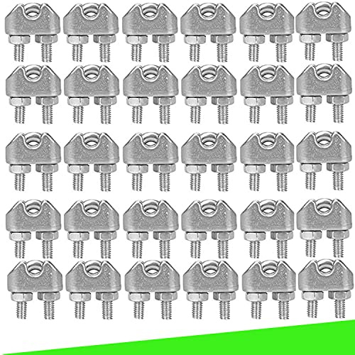 parpyon® Morsetti e Tenditori per Filo per stendere il bucato da esterno kit serracavo per filo in Acciaio Tenditori vite e occhiello prodotto italiano (30-Morsetti)