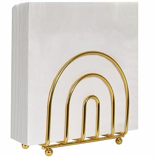 Blue Donuts Gold Arc Collection Napkin Holder – Napkin Holders for Tables, Modern Napkins Holder, Dining Table Napkin Holders for Kitchen,