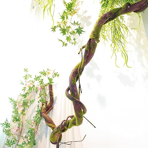 CONGZHANHH 70.86 Medium EVA Foam Soft Artificial Tree Branches Thick Trunk Twig Fake Vines Liana Rattan Garland for Wall Hanging Backdrop Wedding Home Hotel Garden Christmas Thanksgiving Decoration