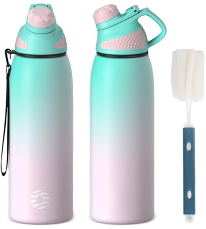 Fjbottle Borraccia Termica con Tappo magnetico 1L, 800ml, 600ml, 400ml Bottiglia Termica per Bambini - Senza BPA/Senza Perdite Borracce acciaio inox per Scuola, Sport, Palestra, Ciclismo