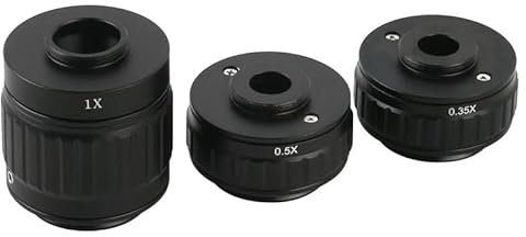 Labor-Mikroskop-Objektträger CTV 0,35 x 0,5 x 1 x Mikroskop-Adapter-Ringfokus, verstellbarer C-Mount-Adapter für Trinokular-Stereo-Mikroskop-Kamera-Port-Mikroskop-Teile (Größe: 0,35 x 0,5 x 1 x)