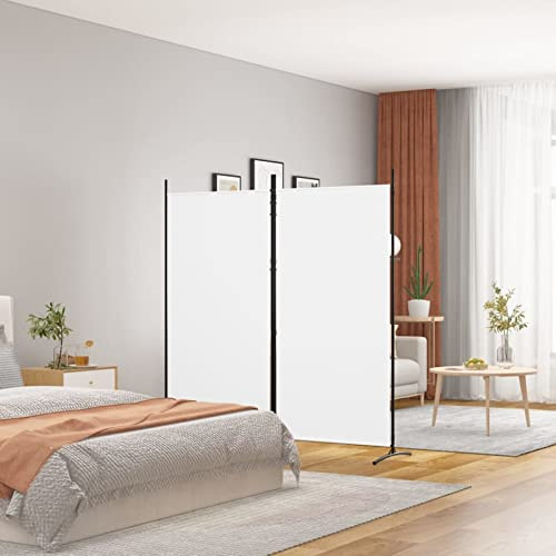 Cosisti Biombo Separador de 2 Paneles, Biombo Divisor 175 x 180 cm, Decoración Elegante, Separador de Ambientes Plegable, Divisor de Habitaciones, Blanco