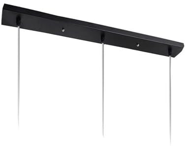 Chrasy Rosone per Lampadario Rosetta da Soffitto Copertura lunga del Soffitto Rosone in Ferro con Staffa per il Montaggio di Lampade a Soffitto (Nero)