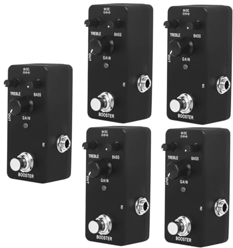 ibasenice 5pcs Electric Guitar Booster Effect Pedal Analog Heavy Overload for Guitar and Bass Smooth Sustain Construction for Professional Performance