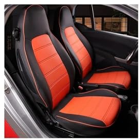 LTQSIV EMIGOS Auto Schutz Sitz Abdeckung Full Wrap Kissen Interior Styling Für Mercedes Für Smart 450 451 453 Für Fortwo 2004-2024 Sitzbezügesets(Black orange)