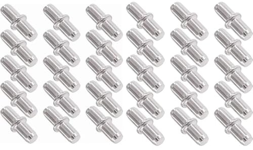 Bodenträger 5mm,30 PCS Einlegeboden Halter Fachbodenträger Bretthalter Regalbretthalter für Möbel Schränke Bücherregale Regale Shelf Pins Shelf Support Pegs