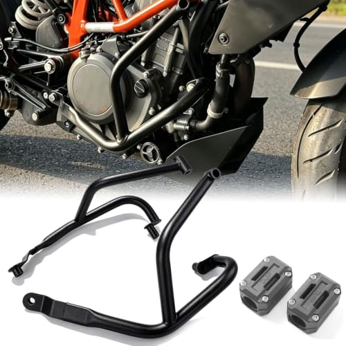 Midimttop Motors chutz autobahn crash bar motorrad rahmens chutz stoßstange für K&T&M Duke 200(2020-2024) Duke 250 Duke 390 DUKE390 (2017-2023) Zubehör (Schwarz)