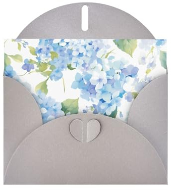Grey KVCBUYK Carte de vœux avec impression aquarelle hortensia en papier nacré haut de gamme pour diverses occasions