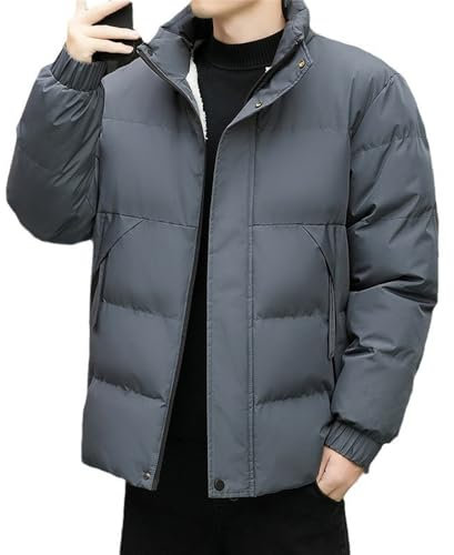 NITRY Langarm Jacke Herren Casual Mode Warm Kältejacke Herren Jugend Reise Trend Outdoorjacke Herren Komfortabel Klassisch All-Match Baumwolle Jacke Herren D-Dark Grey M