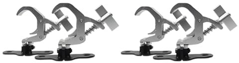Remingtape 2 paia di ganci per luce in alluminio, testa mobile, clip per traversa, carico di sicurezza 150 kg per attrezzatura DJ Discoteca (A)