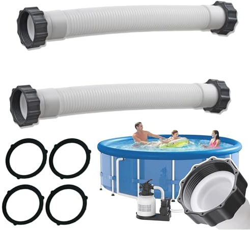 2 Piezas Manguera de Piscina, Manguera Flexible 4M Universal para Repuesto de Lavadora de Piscina (Blanca)