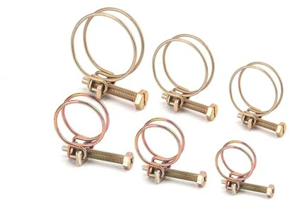 Colliers de serrage réglables 10 pièces - Colliers de serrage à double fil for plomberie, CVC et automobile, fixations en acier zingué, diamètres de 9 à 64 mm.(9-12mm)